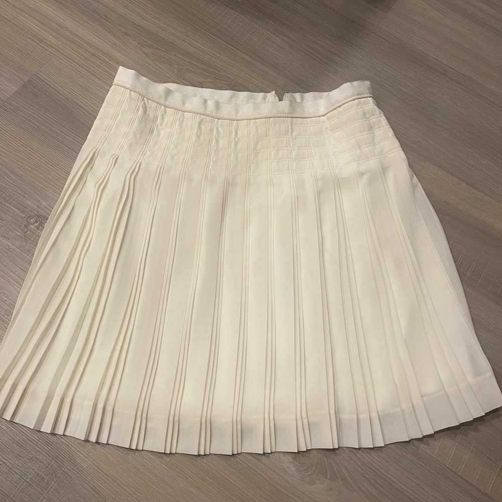 NWT j.crew mini pleated cream skirt size 6